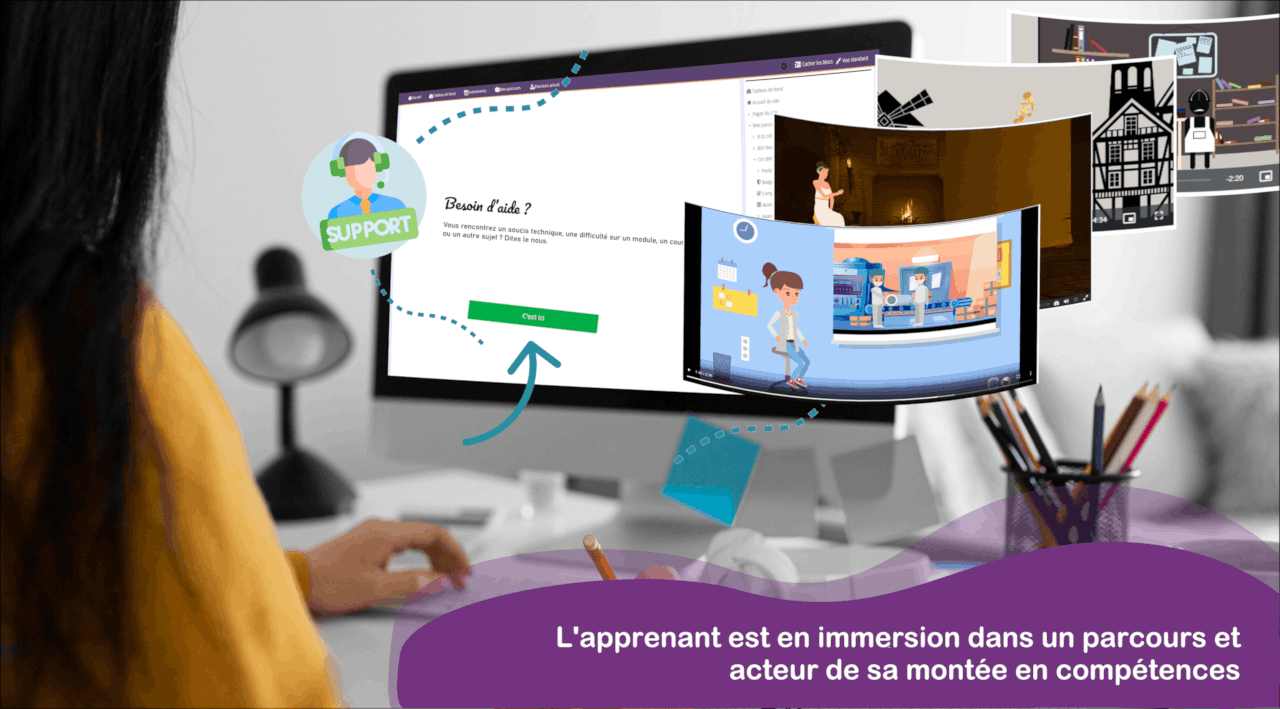 L'apprenant est en immersion dans un parcours et acteur de sa montée en compétences